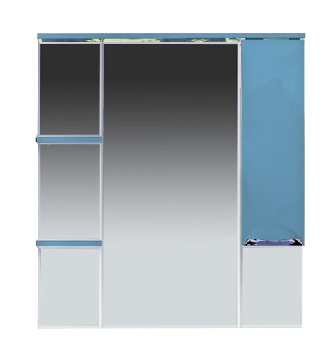 Зеркало-шкаф Misty Кристи 90 правый голубой с подсветкой
