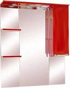 Зеркало-шкаф Misty Петра 90 правый красный, с подсветкой