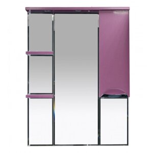Зеркало-шкаф Misty Жасмин 74 правый розовый, с подсветкой