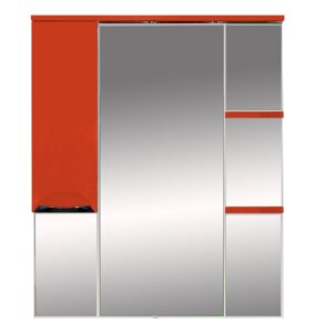 Зеркало-шкаф Misty Жасмин 85 левый красный с подсветкой