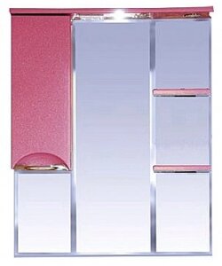 Зеркало-шкаф Misty Жасмин 85 левый розовый с подсветкой