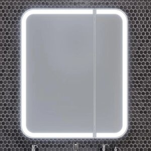 Зеркало шкаф Opadiris Элеганс 80 с подсветкой белый матовый