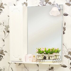 Зеркало-шкаф Sanflor Ксения 70 левый белый с подсветкой