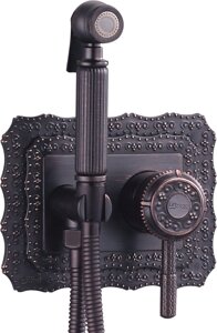 Жасмин Смеситель с гигиеническим душем, встраиваемый, черная бронза LM6619ORB