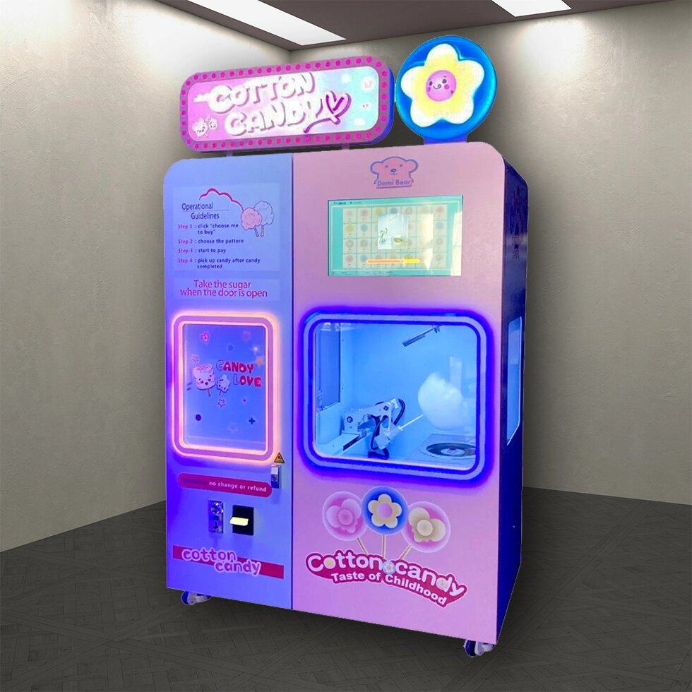 Автомат по продаже сахарной ваты (Выставочный образец) с жетоноприемником от компании Robotic Retailers Развлекательное оборудование - фото 1