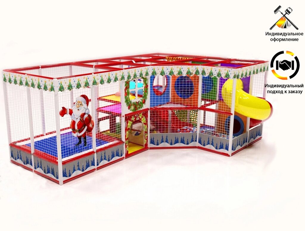Детский игровой лабиринт «Гномик+батут 2» 21,2м² (4,65*6,95*2,5м) от компании Robotic Retailers Развлекательное оборудование - фото 1