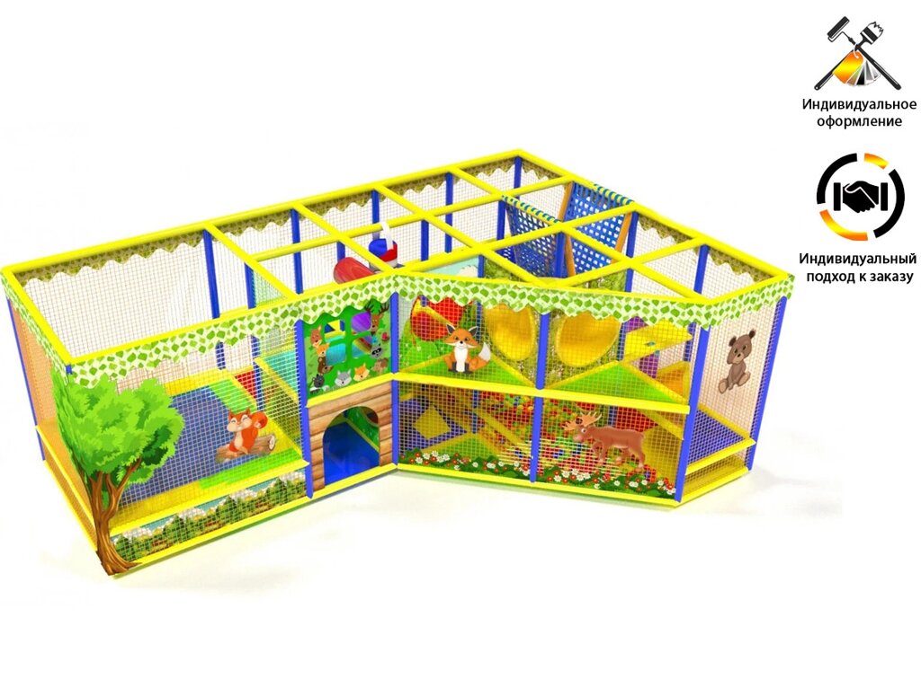 Детский игровой лабиринт «Гномик Джамп» 20м² (6,95*4,65*2,5м) от компании Robotic Retailers Развлекательное оборудование - фото 1