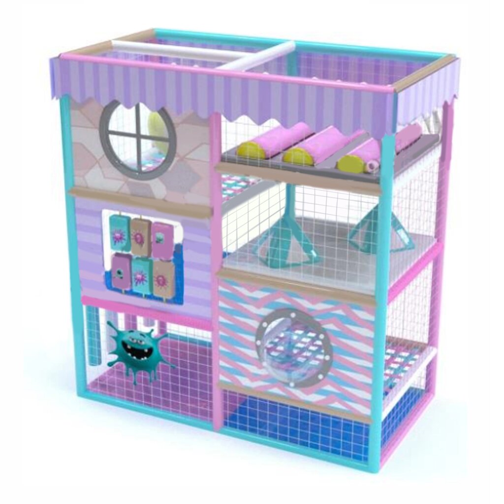 Детский игровой лабиринт «Кнопка Люкс» 2,8м² (2.35*1,2*2.5м) от компании Robotic Retailers Развлекательное оборудование - фото 1