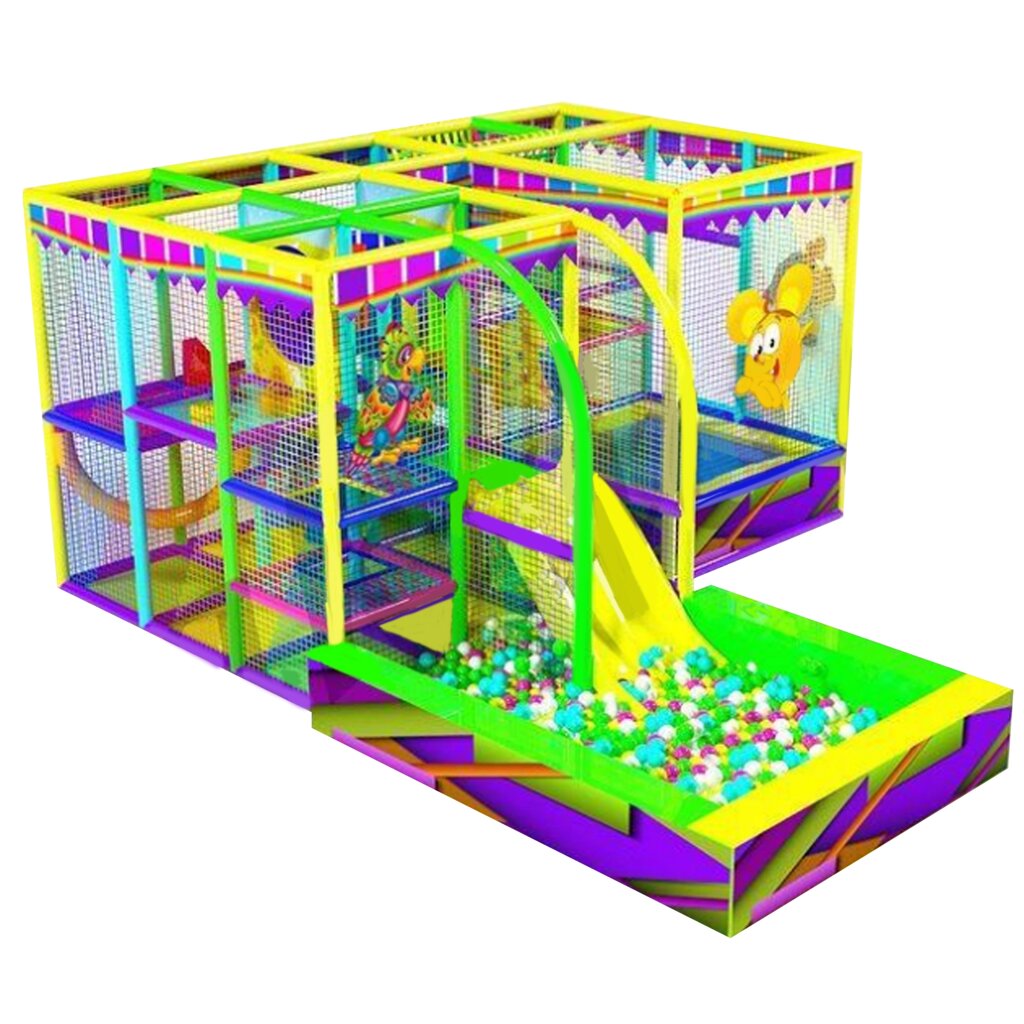 Детский игровой лабиринт «Колобок» 20,3м² (5,8*3,5*2,5м)+бассейн (3.5*2.3 м) от компании Robotic Retailers Развлекательное оборудование - фото 1