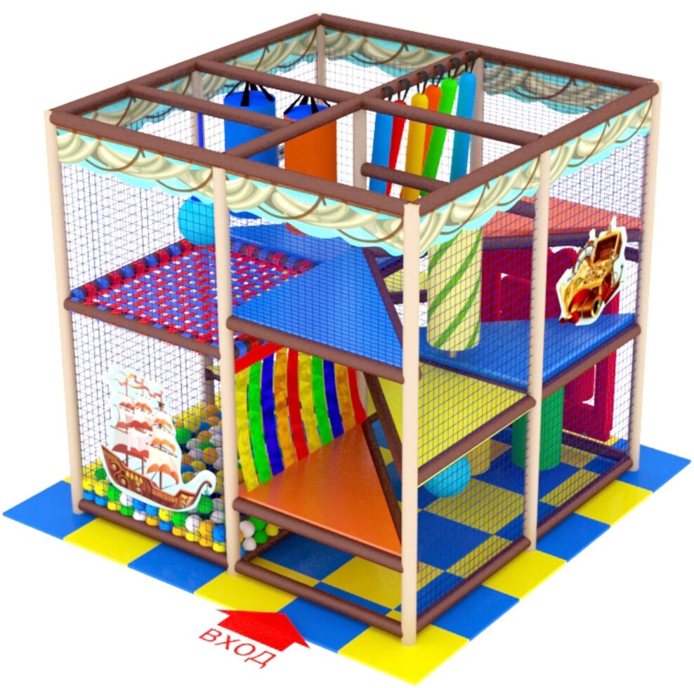 Детский игровой лабиринт «Кубик» 5,8 м² (2,6*2,5*2.5м) от компании Robotic Retailers Развлекательное оборудование - фото 1