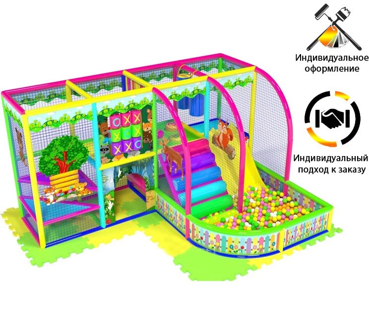 Детский игровой лабиринт «Лесная поляна» 16.275м² (4.65*3,5*2,5м) от компании Robotic Retailers Развлекательное оборудование - фото 1
