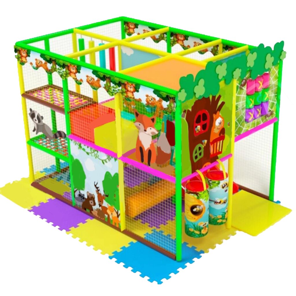 Детский игровой лабиринт «Лесные Друзья» 8.3м² (3.5*2.35*2.5м) от компании Robotic Retailers Развлекательное оборудование - фото 1