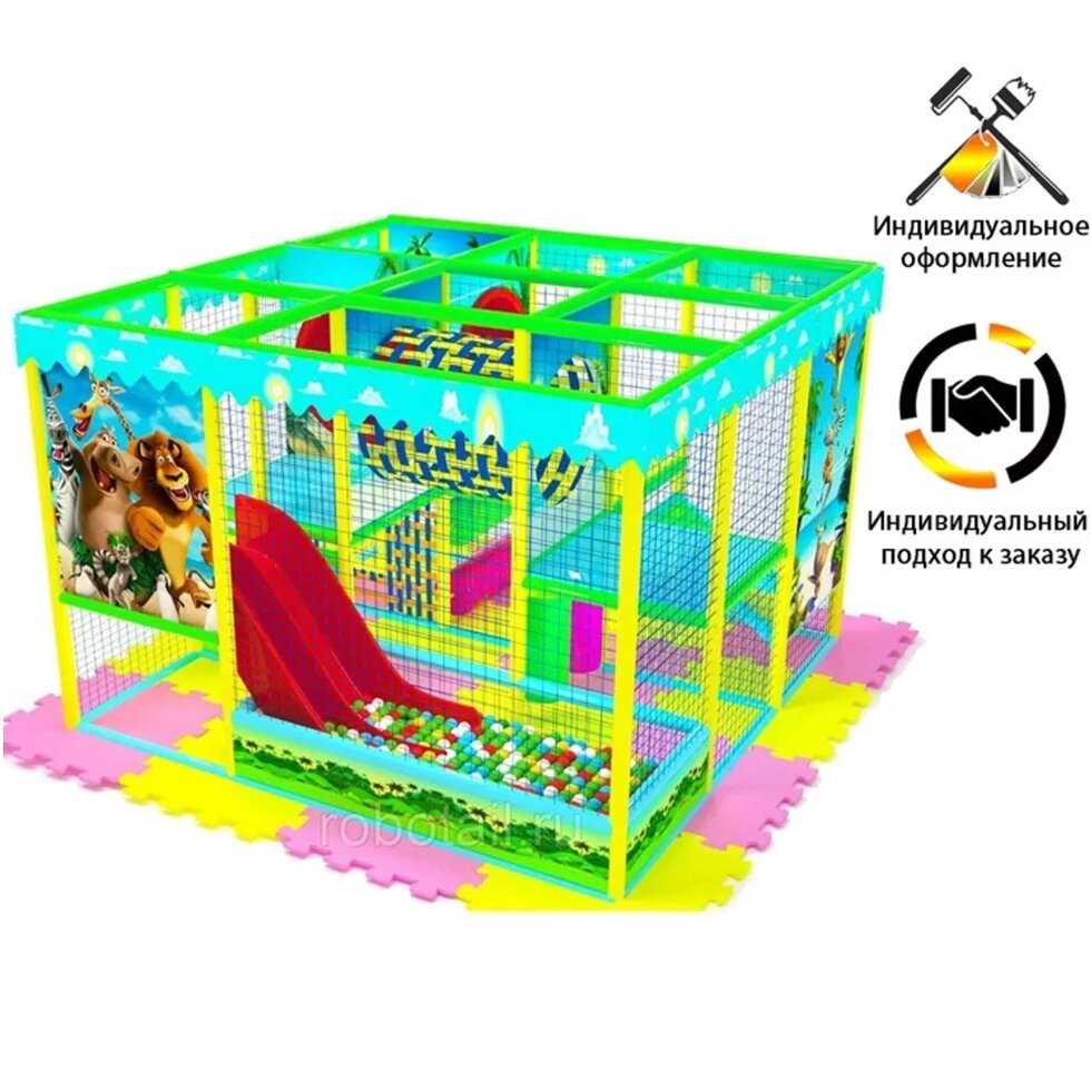 Детский игровой лабиринт «Лимпопо»12,25м² (3,5*3,5*2,5м) от компании Robotic Retailers Развлекательное оборудование - фото 1