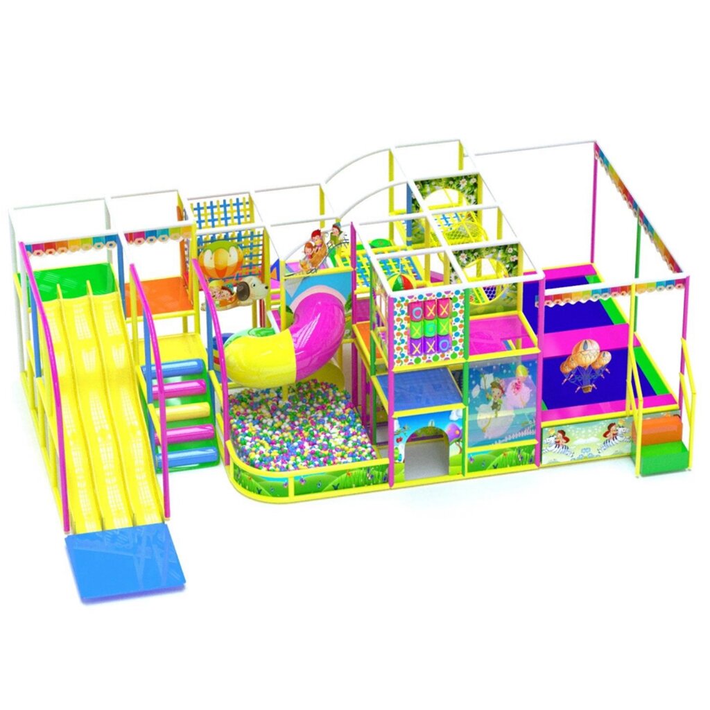 Детский игровой лабиринт «Непоседа» 44 м² (9.6*4.6*4 м) от компании Robotic Retailers Развлекательное оборудование - фото 1