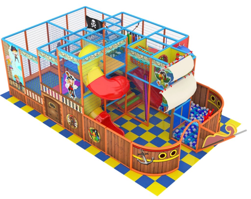 Детский игровой лабиринт «Пиратский корабль» 40,3 м² (6*9,5*4,1 м) от компании Robotic Retailers Развлекательное оборудование - фото 1