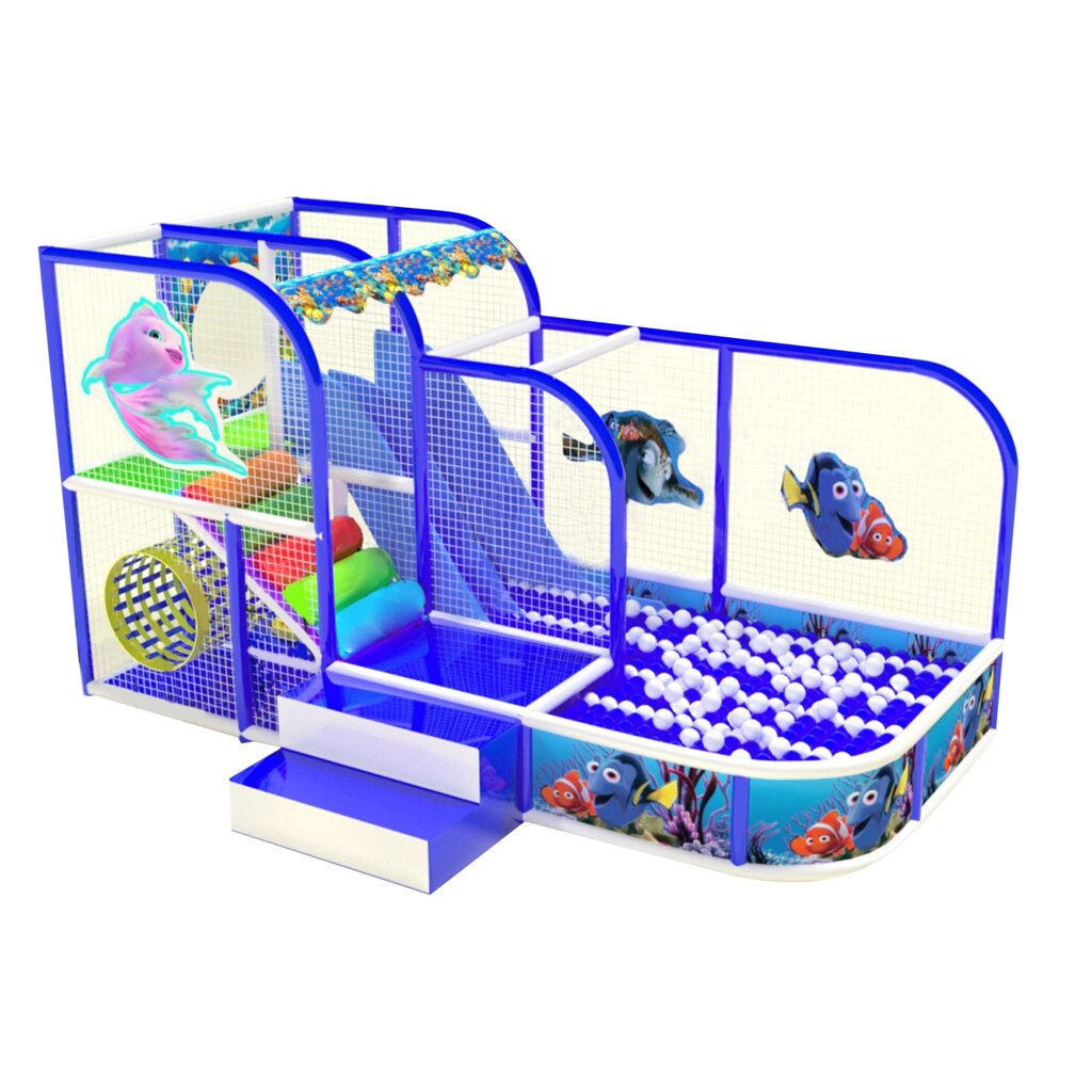 Детский игровой лабиринт «Подводный мир» 11м² (4,65*2,35*2,5м) от компании Robotic Retailers Развлекательное оборудование - фото 1