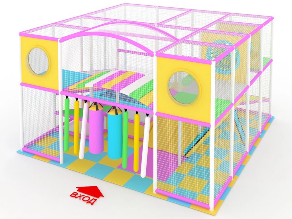 Детский игровой лабиринт «Розовый космос» 24 м² (4,9*4,9*2,9 м) от компании Robotic Retailers Развлекательное оборудование - фото 1