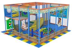 Детский игровой лабиринт с воздушными пушками «Летучий корабль» 25,23 м² (5,15*4,9*2,9м)