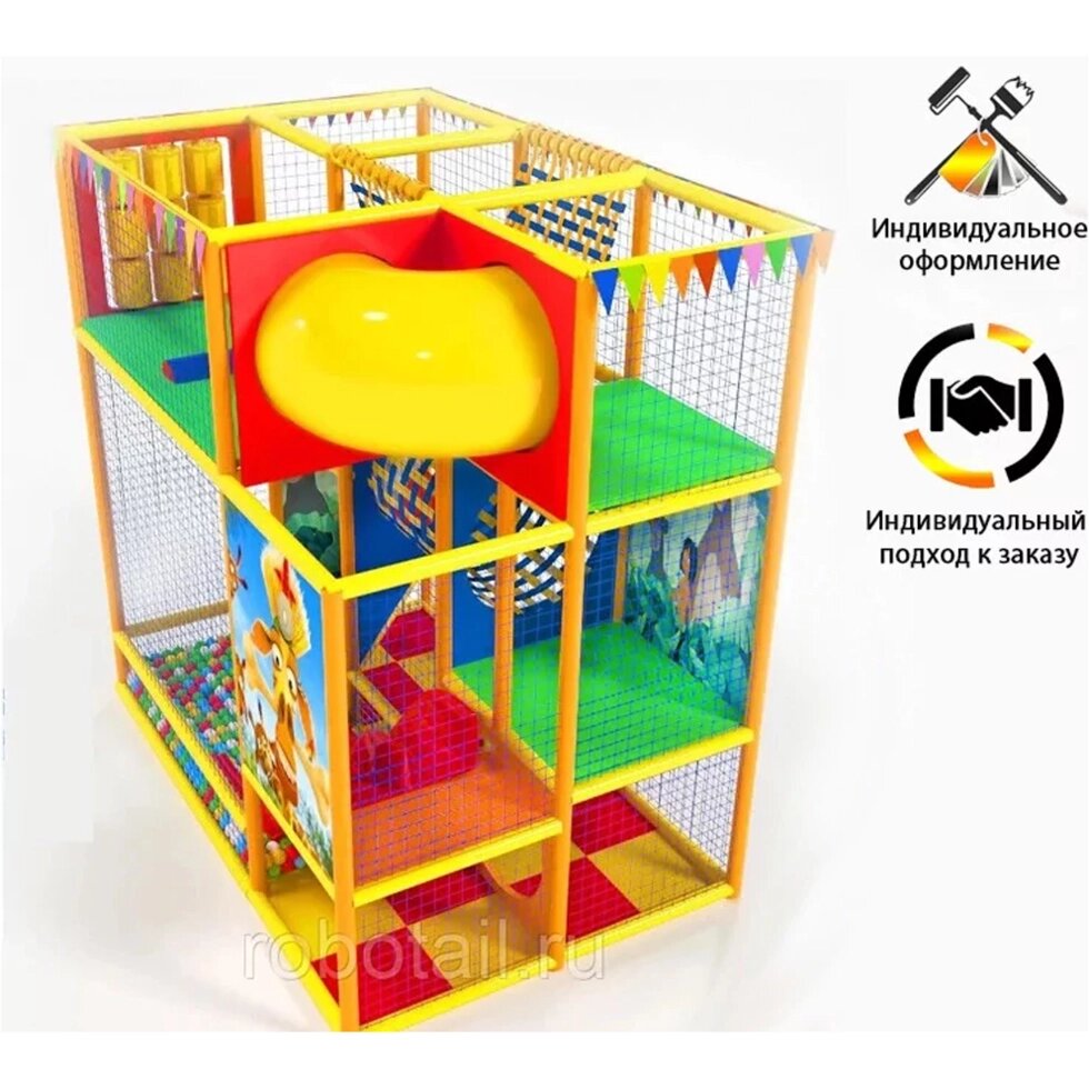 Детский игровой лабиринт «Супер Дружок»7м² (3,5*2,35*3,5м) от компании Robotic Retailers Развлекательное оборудование - фото 1