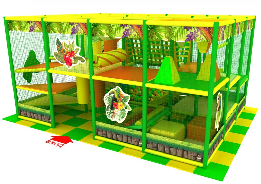 Детский игровой лабиринт «Теремок» 17,3 м² (4,9*3,7*2.5м) от компании Robotic Retailers Развлекательное оборудование - фото 1