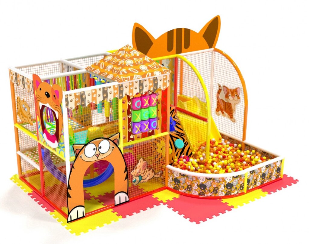 Детский игровой лабиринт «Веселый кот»16,3  м² (4,60*3,5*2,5м) от компании Robotic Retailers Развлекательное оборудование - фото 1