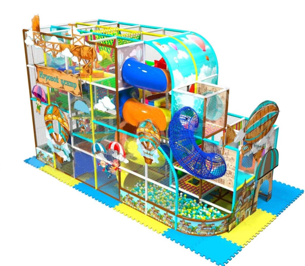 Детский игровой лабиринт «Воздушное приключение» 28,3 м² (8,1*3.5*5м) от компании Robotic Retailers Развлекательное оборудование - фото 1