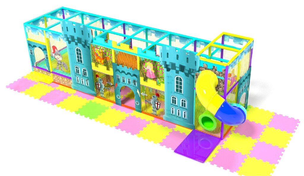 Детский игровой лабиринт «Замок принцессы» 21,7  м² (9,25*2,35*3м) от компании Robotic Retailers Развлекательное оборудование - фото 1