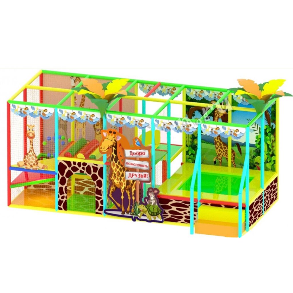 Детский игровой лабиринт «Жираф-2» 14м² (5.8*2.35*2.5м, с декором 3м) от компании Robotic Retailers Развлекательное оборудование - фото 1