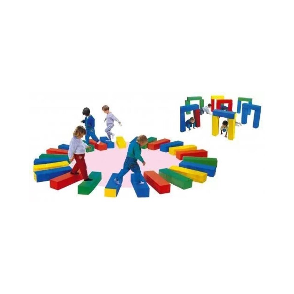 Детский игровой спортивный набор «Бревна» 60х20х15 см- 24 шт. от компании Robotic Retailers Развлекательное оборудование - фото 1