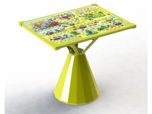 Детский игровой столик "Ходилка"влагостойкая, с прозрачным усиленным основанием, цвет желтый