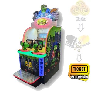 Двойной "Zombie Attack" Детский автомат тир с видеоигрой, призовыми билетами и ступенькой