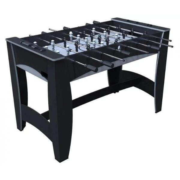 Игровой стол - футбол Hit (122x63.5x78.7) Черно-серебристый от компании Robotic Retailers Развлекательное оборудование - фото 1