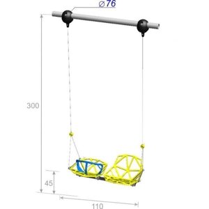 Качели двойные "Взрослый-малыш" непрозрачные высотой 300 см, диаметр крепления на трубу 76 мм