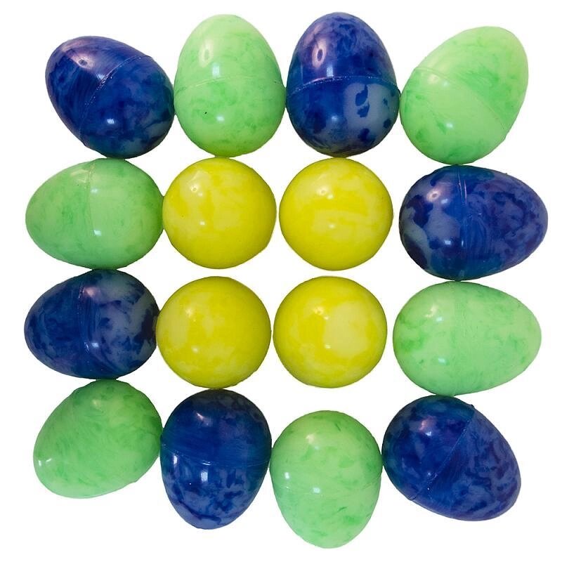Мячи-прыгуны 45 мм в форме яйца "Цветные" 50 шт. (40,4 р/шт.) от компании Robotic Retailers Развлекательное оборудование - фото 1
