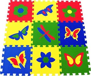 Набор мягких плиток разной тематики 33х33х9 Бабочки