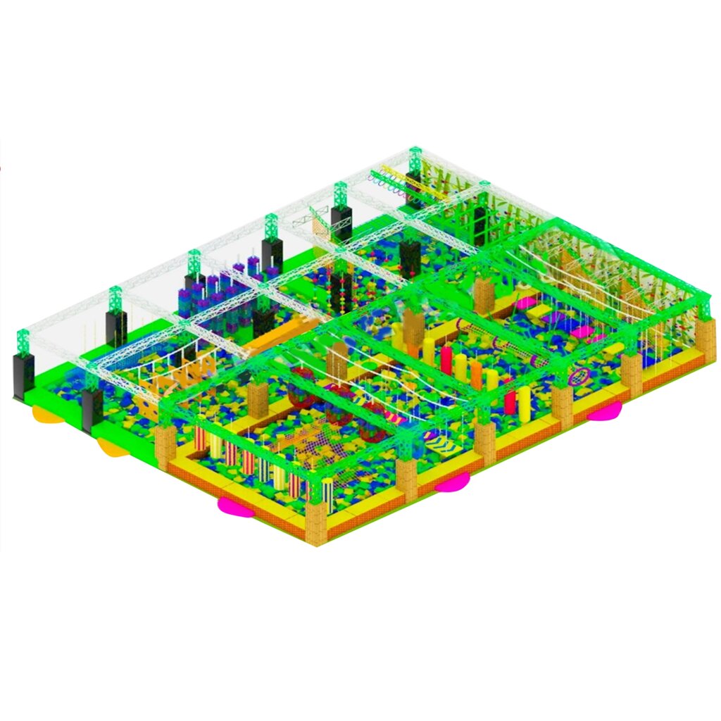 Ниндзя-парк «Раздолье» (14*11*3м.) от компании Robotic Retailers Развлекательное оборудование - фото 1
