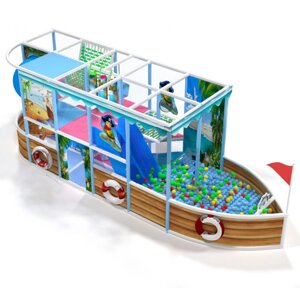 Детский игровой лабиринт «Кораблик» 19 м² (5,8*2,35*2,5 м) + (бассейн 2,35*2,30 м)
