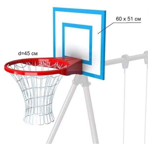 Щит баскетбольный с кольцом и сеткой Outdoor от компании Robotic Retailers Развлекательное оборудование - фото 1