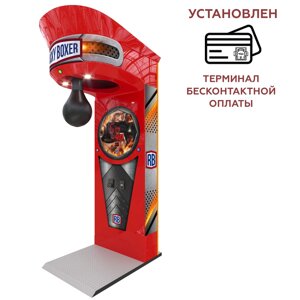 Силомер Rocky Boxer Красный, 4-х значный дисплей, корпус New с терминалом безналичной оплаты