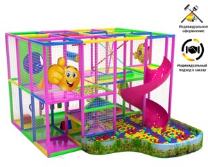 «Смайлик» детский игровой лабиринт 16,2м²4,65*3,5*3м) +бассейн (3,5*2 м)