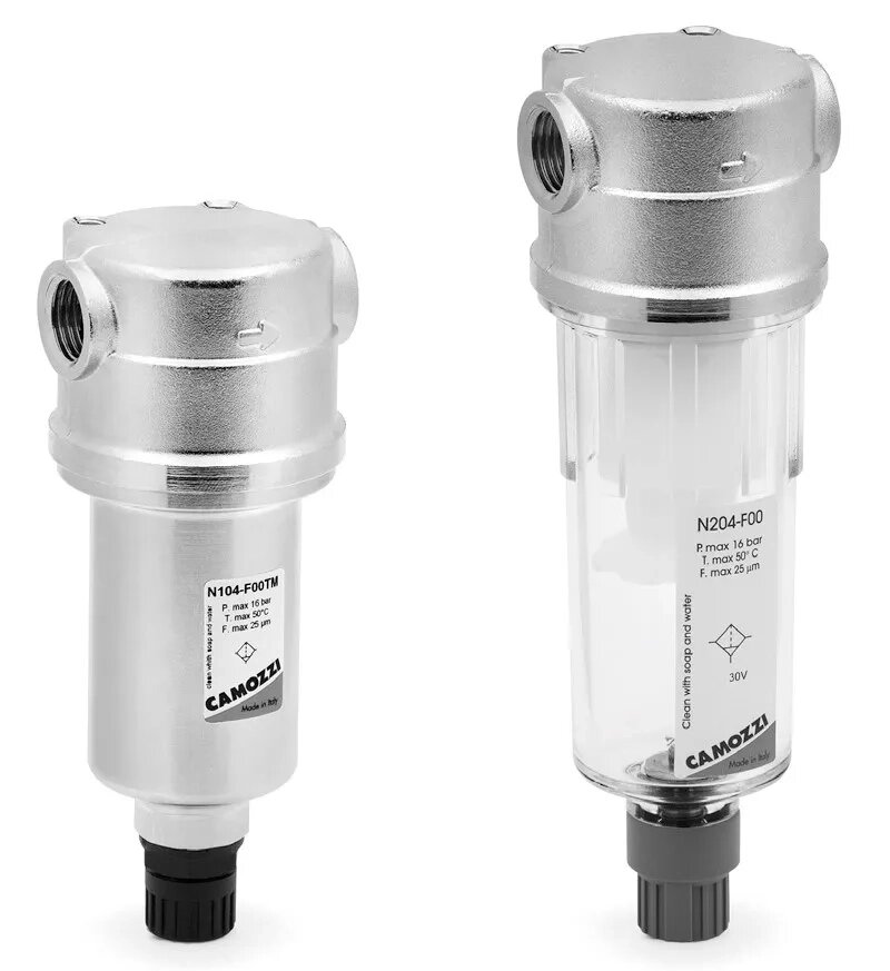 Фильтр сжатого воздуха 1/4" 25 мкм Camozzi N204-F00 от компании Сервисный центр "Деком" - запчасти насосов, компрессоров, инструмента - фото 1