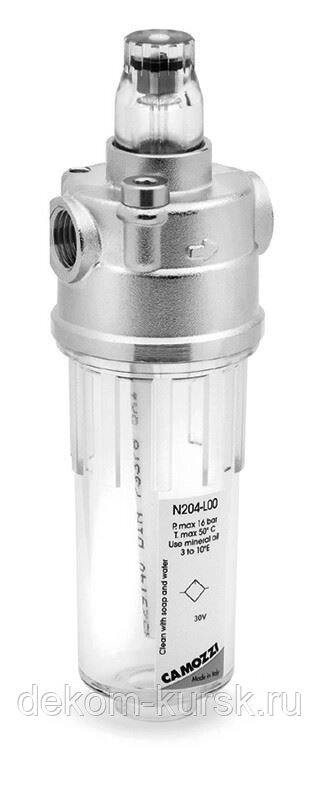 Фильтр сжатого воздуха 1/4" 25 мкм Camozzi N204-F04 от компании Сервисный центр "Деком" - запчасти насосов, компрессоров, инструмента - фото 1