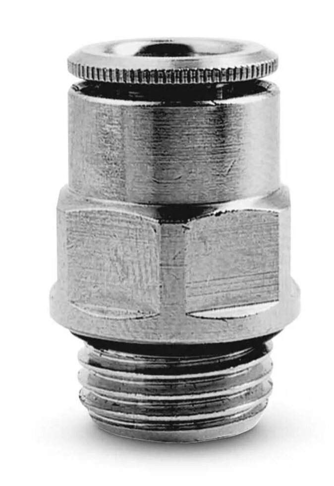 Фитинг пневматический цанговый прямой 12 мм, 1/4", Camozzi 6512 от компании Сервисный центр "Деком" - запчасти насосов, компрессоров, инструмента - фото 1