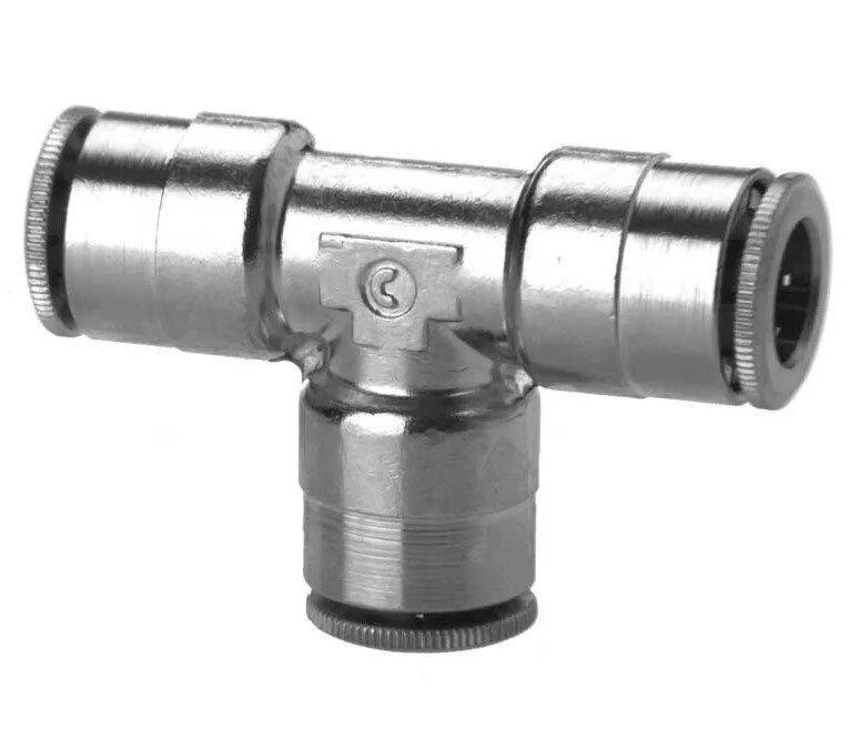 Фитинг пневматический цанговый тройник 12 мм, Camozzi 6540 от компании Сервисный центр "Деком" - запчасти насосов, компрессоров, инструмента - фото 1