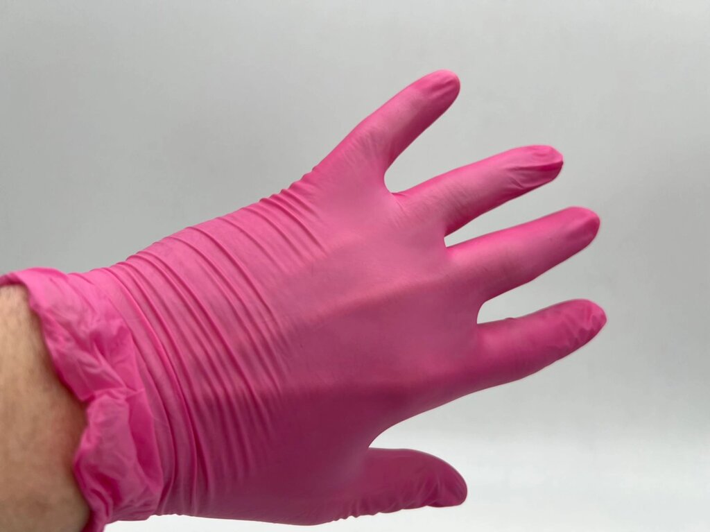Перчатки ВАЛИ ПЛАСТИК  текстура на пальцах, размер XS-XL, розовый от компании Фармация Трейд - фото 1