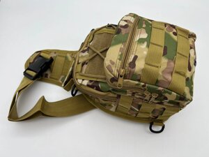 Рюкзак-сумка тактический однолямочный через плечо, цвет: Олива, Мультикам, Мох, Черный