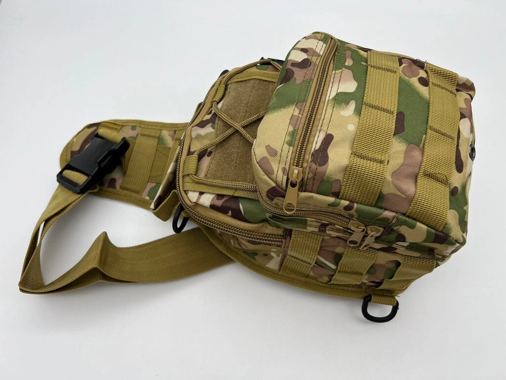 Рюкзак-сумка тактический однолямочный через плечо, цвет: Олива, Мультикам, Мох, Черный от компании Фармация Трейд - фото 1