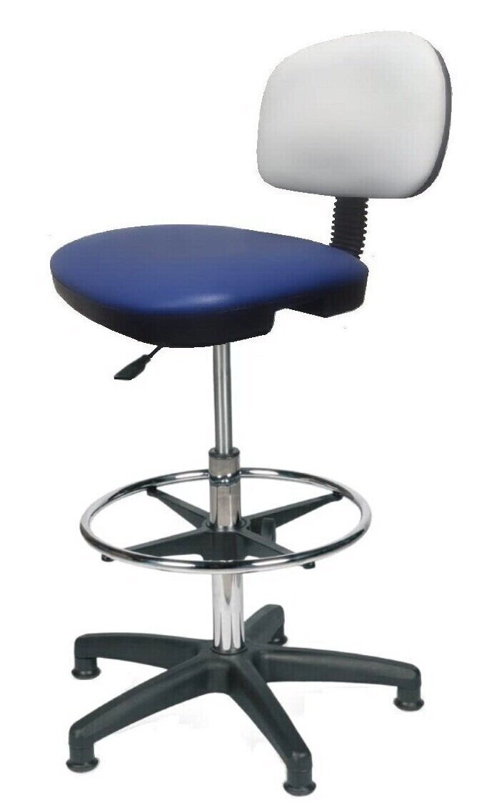 Кресло на высоком газлифте с регулируемым кольцом для ног, кожзам, глайдеры от компании Техно Инжиниринг - фото 1