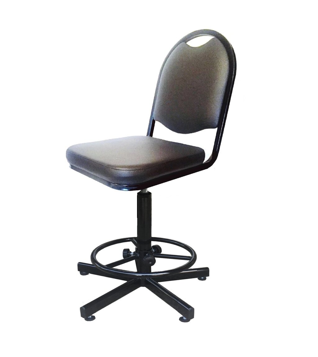 Кресло винтовое стул Профи (h530-630, винтовой, регулируемая опора для ног, кожзам) от компании Техно Инжиниринг - фото 1