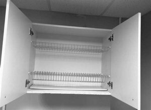 Шкаф для посуды навесной 800х300 с сушкой-решёткой, разборный, светло-серый ШС-800